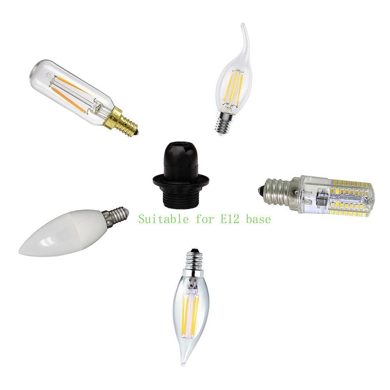 TWDRTDD® Candelabra e12 base Bakelite threaded keyless light lamp socket