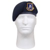 Rothco Inspection Ready Beret with USAF Flash, Midnight Navy Blue,