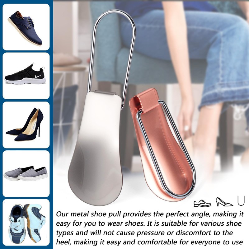 Folding Mini Metal Shoe Pulls 5.7 Inch - Travel Friendly