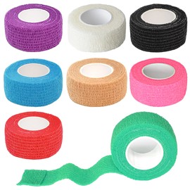 Chewarelly 8 Pack 1 in x 5 Yards Cohesive Wrap Self Adhesive Bandage Wrap Elastic Self Adherent Wrap Self Stick Vet Tape for Athletic, Wrist, Ankle, Knees, Pets (Mixed Colors)
