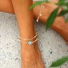 Handcess Boho Anklet Layered Gold Star Foot Jewelry Beads for
