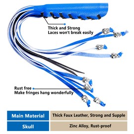 2 PCS Faux Leather Motorcycle Lever Covers with Fringes, Motorcycle Brake Clutch Lever Covers Grip Tassels Motorcycle Handlebar Handle Grip Covers, Fringed Leather Lever Covers Wraps with Skulls