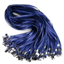 Navy Blue Lanyards Bulk,100 Packs Navy Blue Lanyards for ID Badges,Lanyards with Flat Badge for Name Tag Lanyard ID Holder (100, Navy Blue)