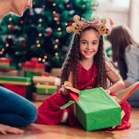 XXXPOWERXXX Mouse Ear Headbands with Bow,Christmas Gingerbread Man Party Princess Decoration Cosplay Costume for Girls Women