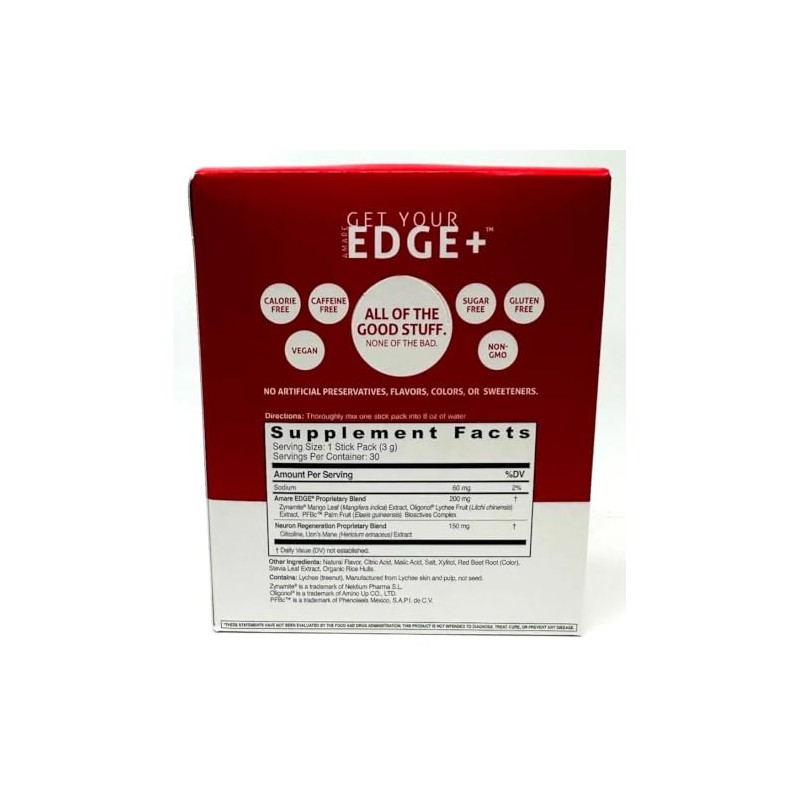 Amare Edge Plant Based Nootropic Powder Drink for Endurance and
