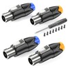 GCTBL 4 Pack Speakon Plug 4-Pin Audio Speaker Cable Connector