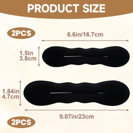 Pndeyo 4pcs Hair Bun Maker for Women, Non-Slip Hair Bun Shaper Curler, Lazy Sponge Bun Updo Hair Styling Accessories for Long Thin Curly Straight Wavy Hair- Black