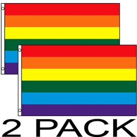 Moon Knives (2 pack) 3x5 Gay Lesbian Rainbow Human Rights 3x5 foot Flag House Banner - Party Decorations Supplies For Parades - Prime Outside, Garden, Men Cave Decor Flag