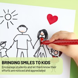 Self-Inking Stamps for Teachers, Teacher Stamper for Classroom and School, Greeting Cards and Scrapbooks Emoji Stamp (Heart, Red)