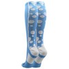 MadSportsStuff Crazy Dots Over the Calf Socks (Columbia Blue/White, Small)