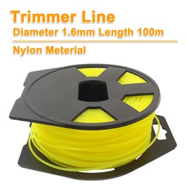 Zeqeey Strimmer Line 1.6mm x 100m Round Trimmer Line Nylon String Wire Cord Rope for Garden Grass Strimmer and Electric Trimmers，0.065 inch Yellow