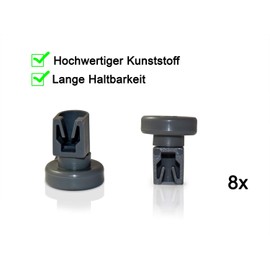 Universal Basket Wheels for Dishwashers, Pack of 8 Upper Basket Rollers, Suitable for Many Dishwashers