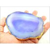 Jet International Gold Plated Agate Slice Coaster Indigo 4 inch