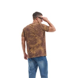 KLIEGOU Men's Crew Neck Hipster T Shirt - Casual Stylish Fitted Print Tees for Men 550 Coffee XXL