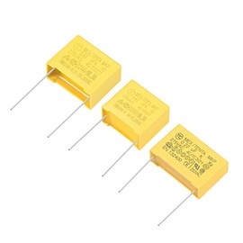 sourcing map Polypropylene Safety Capacitors Assortment Kit DIP 275VAC X2 MKP 3 Value - 0.22uF 0.33uF 0.47uF 15 Pcs