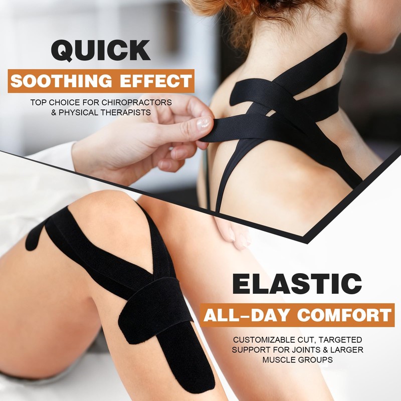 TEAWO Kinesiology Tape 2 Rolls (2in X 16.4Ft) – Waterproof,