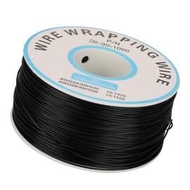 Wire Cable, Electric Cable, 1 Roll Wire-Wrapping Single Copper Wire Stranded 30AWG Cable 0.25 mm Core Diameter, Wire and Cable, Wire (Black)