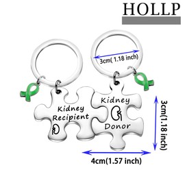 HOLLP Donor Jewelry Transplant Gift Kidney Donor Kidney Recipient Set of Keychain for Donor (Kidney)