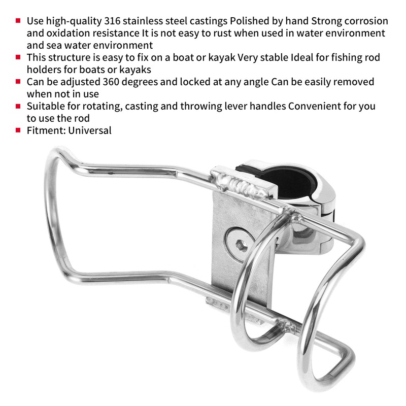 Fishing Rod Rack Holder Pole Bracket Support Base Stainless Steel