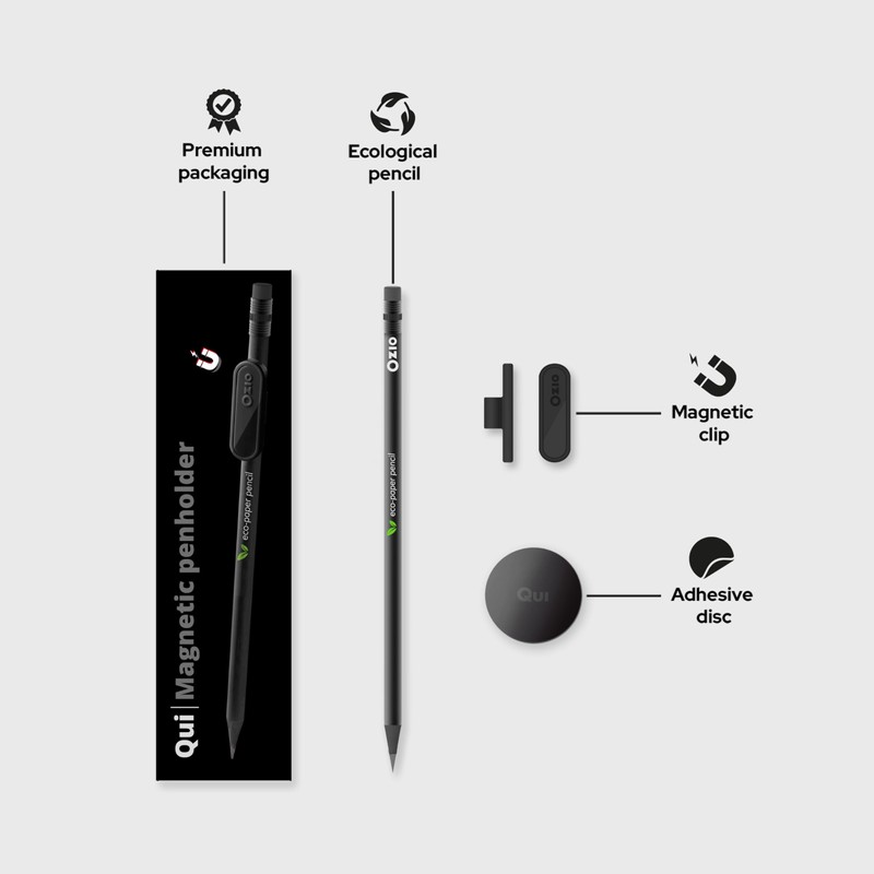 Ozio Magnetic Pen Holder, Refrigerator Pen Holder, Pencil Holder Clip