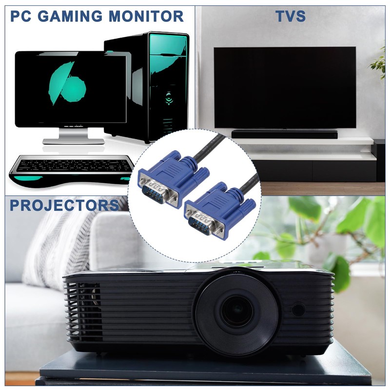 MECCANIXITY VGA to VGA Cable, 6 ft Black VGA to