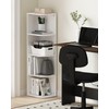 Furinno Pasir 4-Tier Corner Open Shelf Bookcase, White