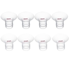 8PCS Flange Inserts 19mm/21mm,Compatible with Momcozy/Medela/Elvie/Spectra/Bellababy/TSRETE/kmaier Breast Pump Replacement Parts,for 24mm Flange/Shield of Most Pumps,Reduce 24mm to Other Size,4pc/size