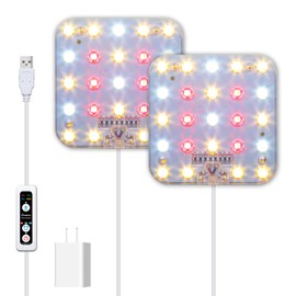 DOMMIA Plant Growing Light, Warm White Dimmable Plant Growing Light LED, Full Spectrum with Optical Lens, Plant Light with Timer, USB Growing Light with Adapter, Plant Led