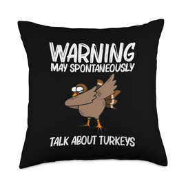 Cool Turkey Design For Men Women Forest Wild Animal Lovers Throw Pillow