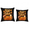 Fall Vibes Pumpkin Spice Latte Football Jack O Lantern Throw