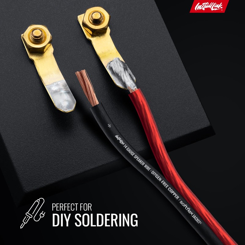 Install Link 14 AWG Gauge Speaker Wire Cable (Oxygen Free