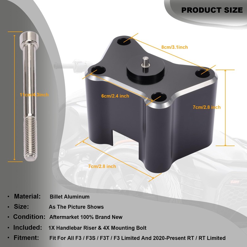 2" Handlebar Riser for 2020-2024 Can-AM Spyder F3 F3S F3T