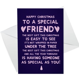 RED OCEAN HAPPY CHRISTMAS CARD Funny Best Friend BFF Mate Joke Tree Friendship