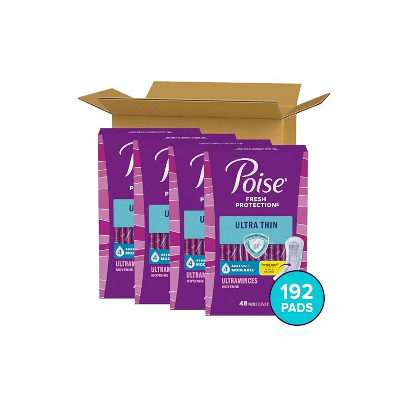 Poise Ultra Thin Incontinence Pads & Postpartum Pads for Bladder