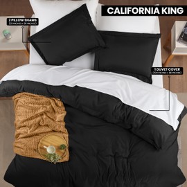 Utopia Bedding Duvet Cover Cal King Size - 1 Duvet Cover with 2 Pillow Shams - 3 Piece Bedding Duvet Cover with Zipper Closure - Soft Brushed Microfiber, 104 X 98 Inches (Cal King, Black)