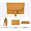 Solene Women's Envelop Clutch Crossbody Bag With Tassels Accent (WU075-Mustard)