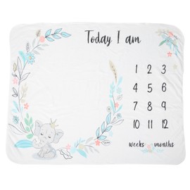 Flannel Baby Monthly Milestone Blanket Infant Growth Memory Blanket Photography Prop Backdrop