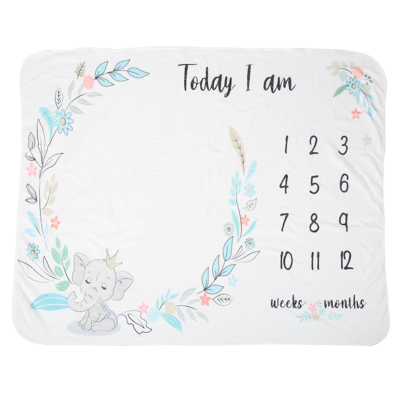 Flannel Baby Monthly Milestone Blanket Infant Growth Memory Blanket Photography