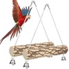 2pcs Pet Birds Parrots Wooden Swing Stand Bar Safety Toy