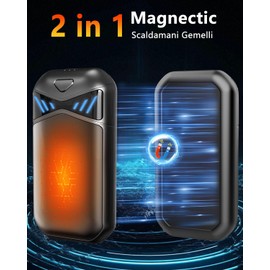 Scaldamani Ricaricabile, 2 Pezzi Scaldamani Elettrico USB con 3 Livelli di Calore, Scalda Mani Elettrici Portatile, Scaldino Mani Riutilizzabile Magnetico 5500mAH per Raynauds Sport all'Aria Aperta