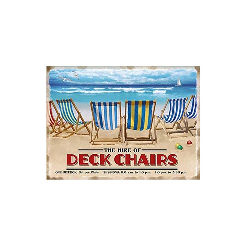 The hire of Deckchairs metal sign 15 cm x 20