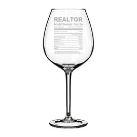MIP Wine Glass Goblet Realtor Nutritional Facts Funny Gift (20 oz Jumbo)