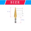 CEEYSEE 3 Pieces Hex Shank Step Drill Bit Set HSS