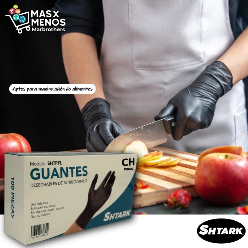 Guantes De Nitrilo Vinil Libre De Latex Sin Polvo Azul