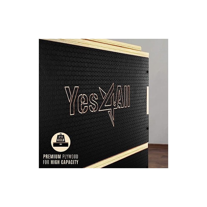 Yes4All Stackable Wood Plyo Box/Plyometric Box, Ideal for Jumping Exercise,
