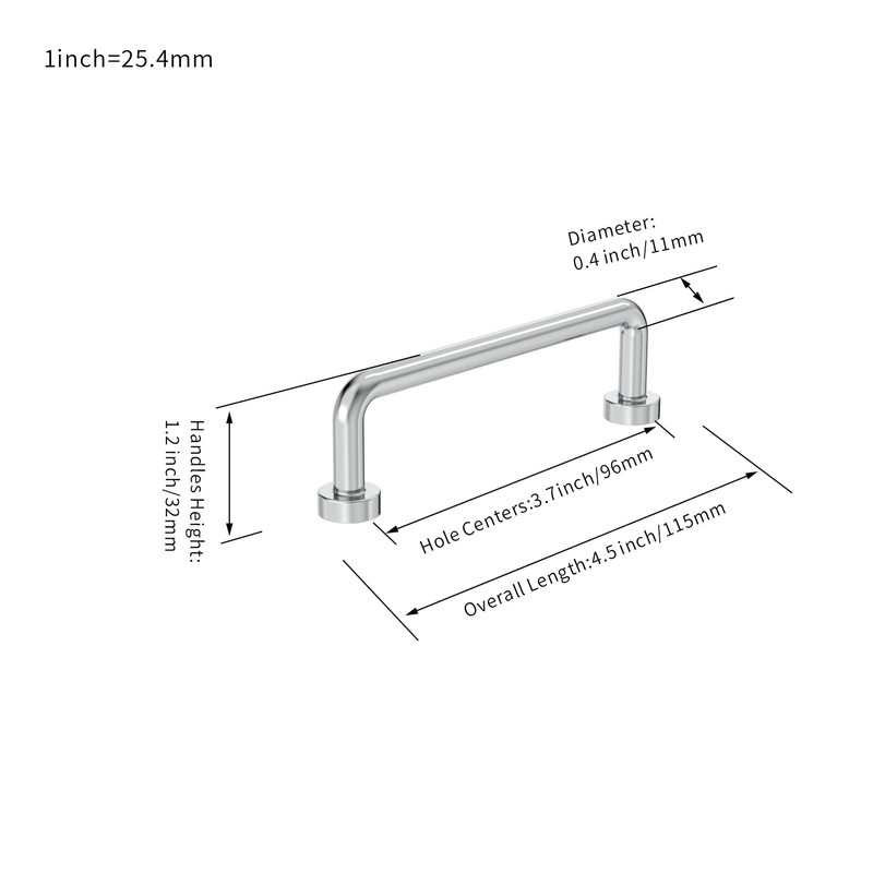 FURNIWARE Pack of 10 Cabinet Handles 96mm(3.8 Inch) Hole Center
