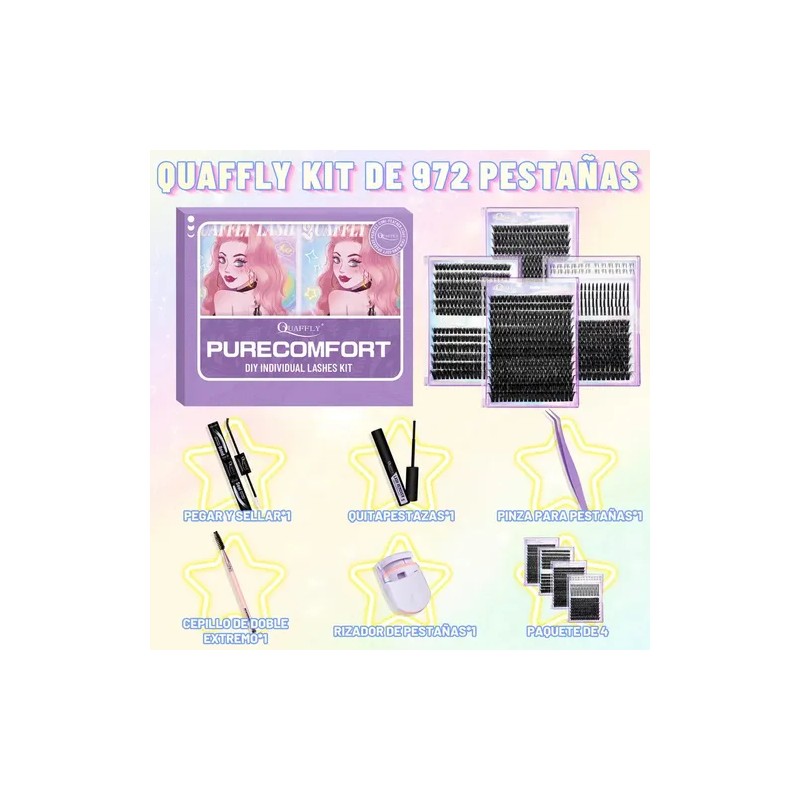 Kit De Extensiones De Pestañas De Alta Capacidad,972 Pcs
