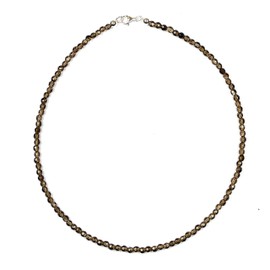 schoener-mineralienschmuck / Edelsteinschmuck Smoky Quartz Jewellery (Necklace) Smoky Quartz Necklace Faceted Smoky Quartz Balls Size Approx. 4 mm Clasp 925 Sterling Silver Model Number 7057,