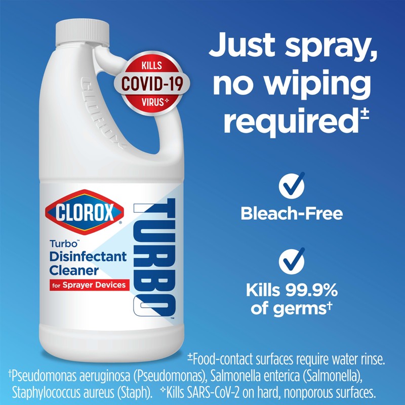 Turbo Disinfectant Cleaner for Sprayer Devices, Bleach-Free, Kills Cold and