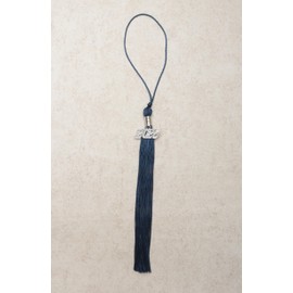 Ruwado 2025 Graduation Tassel Academic Graduation Cap Tassel with Year Charm Cap Hat Decoration for Graduates Students Parties Ceremonies Souvenir Gift (Navy Blue, Silver Charm)